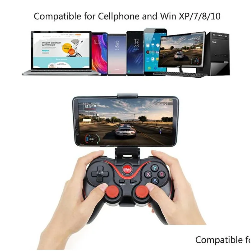 game controllers joysticks t3 gamepad x3 wireless bluetooth gaming remote controls with holders for smart phones tablets tvs tv boxes