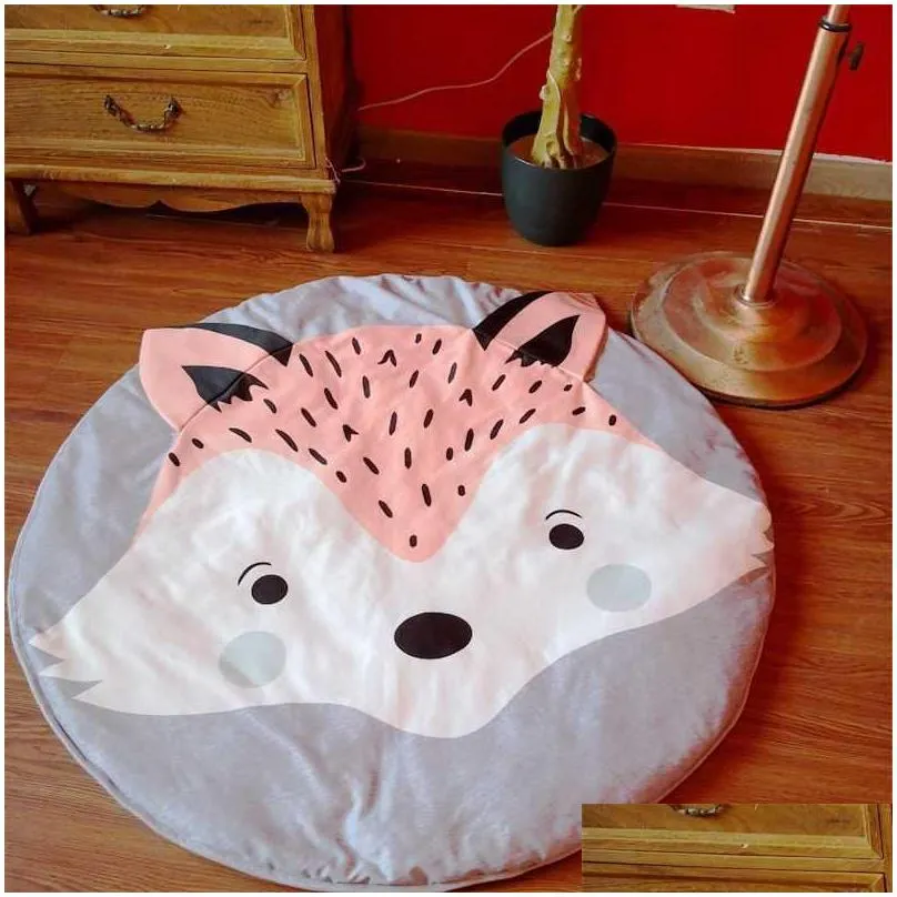 baby round play mats animal style pography background blanket infant soft cotton carpet crawling mat carpet toys mat 220107