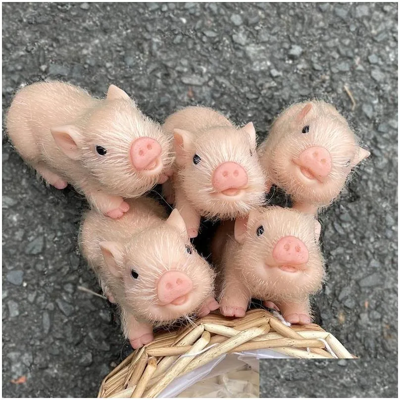 4.7in full body silicone piglet cute lifelike piglet soft silicone pig doll reborn baby piglet interesting pig toy kids toys 220510