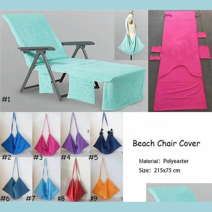 new beach chair cover 9 colors lounge chair cover blankets portable with strap beach towels double layer thick blanket k9462