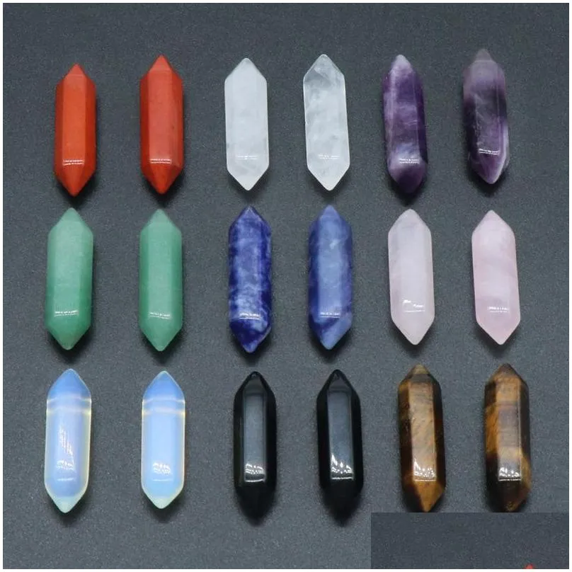 polished hexagon prism reiki healing chakra natural stone pillar palm quartz mineral crystal tumbled gemstone hand piece home decoration jewelry making acc