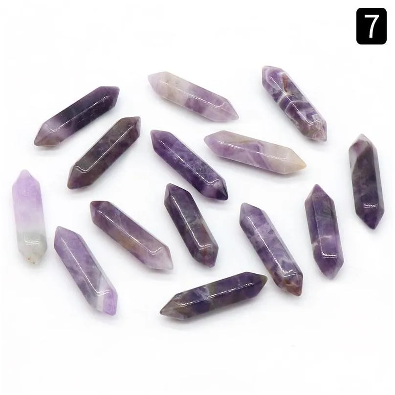 polished hexagon prism reiki healing chakra natural stone pillar palm quartz mineral crystal tumbled gemstone hand piece home decoration jewelry making acc