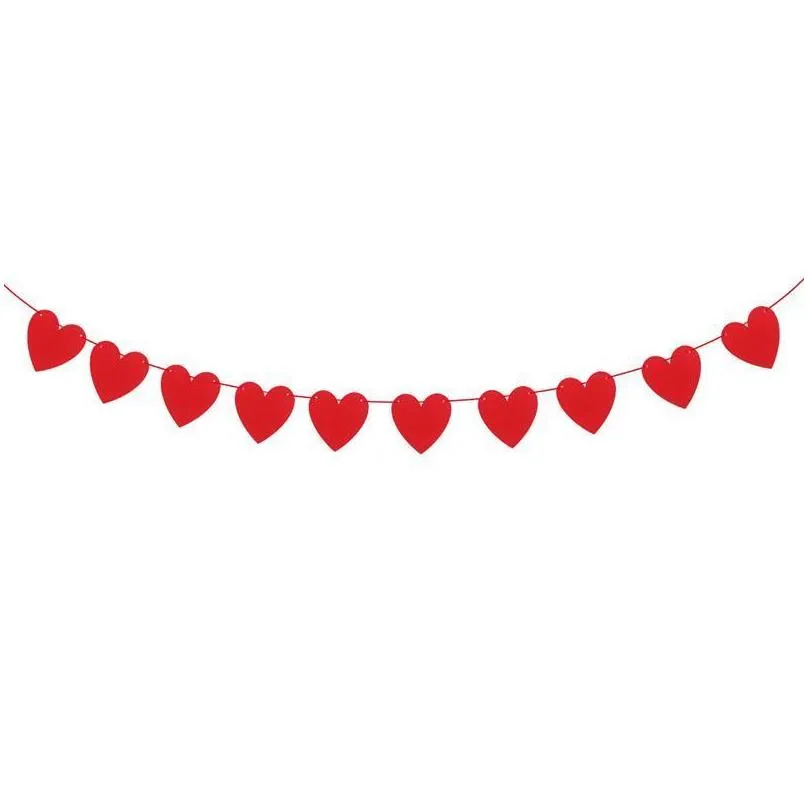 party decoration  hanging decor red love heart bunting banners garland wedding valentines day birthday bridal shower marriage