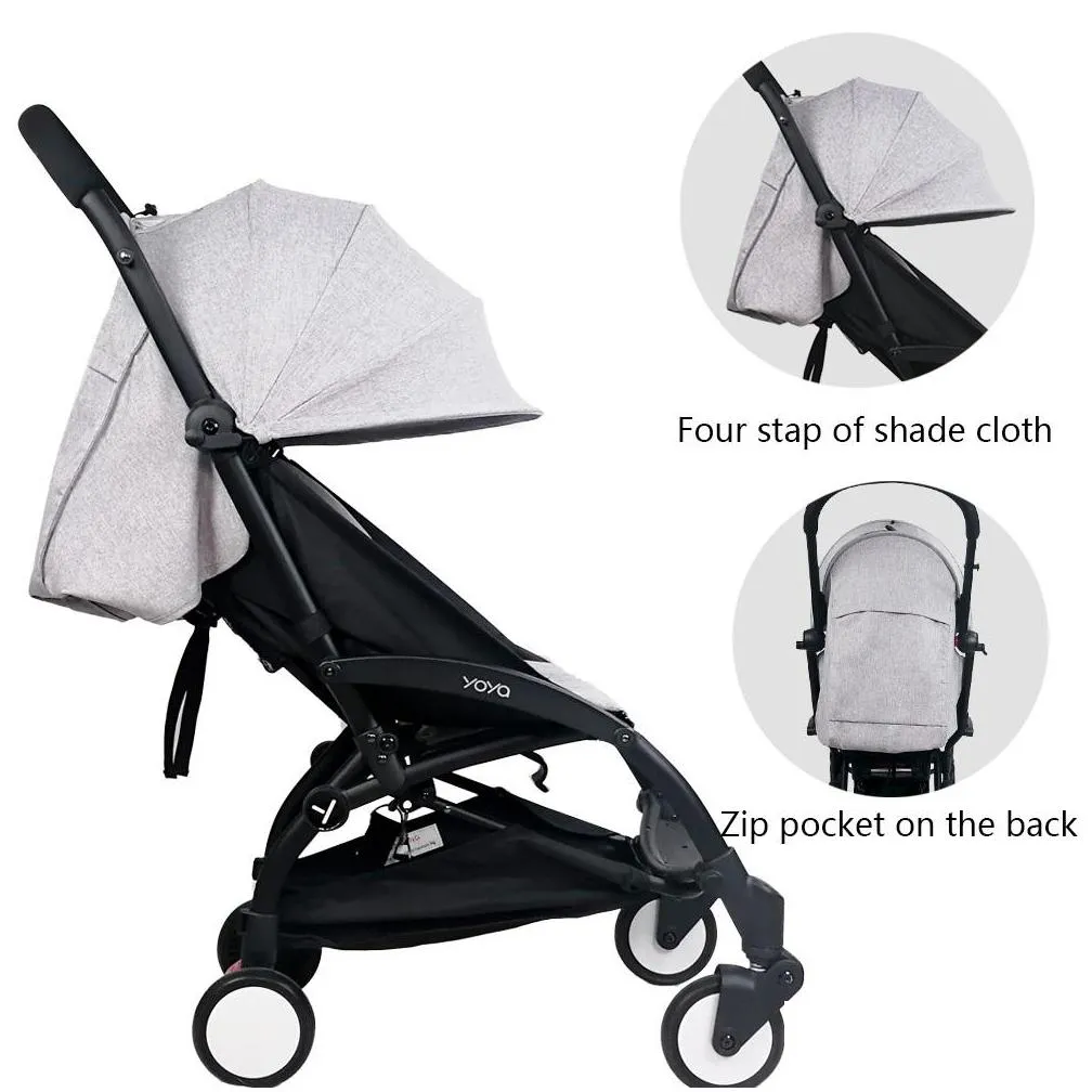 175 degrees stroller accessories for babyzen yoyo yoya seat liners sun shade cover back zipper pocket hood mattress for yoyo 201022