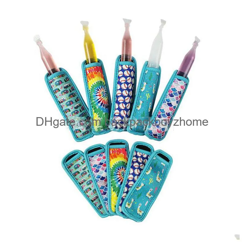 neoprene popsicle cover favor fashion printing portable natural rubber popsicles protective set antize hand reusable