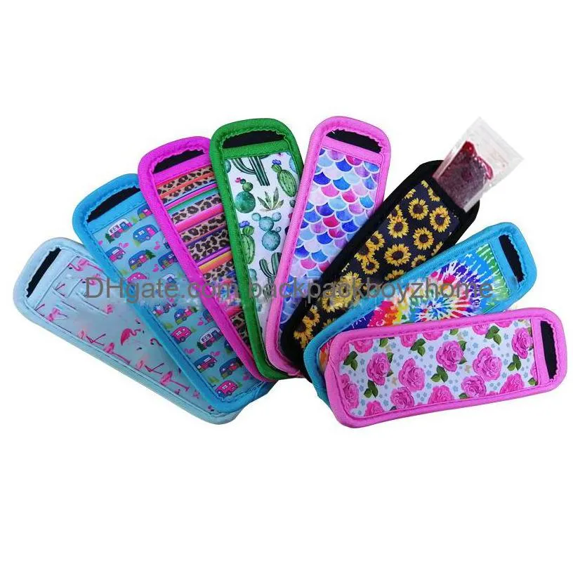 neoprene popsicle cover favor fashion printing portable natural rubber popsicles protective set antize hand reusable