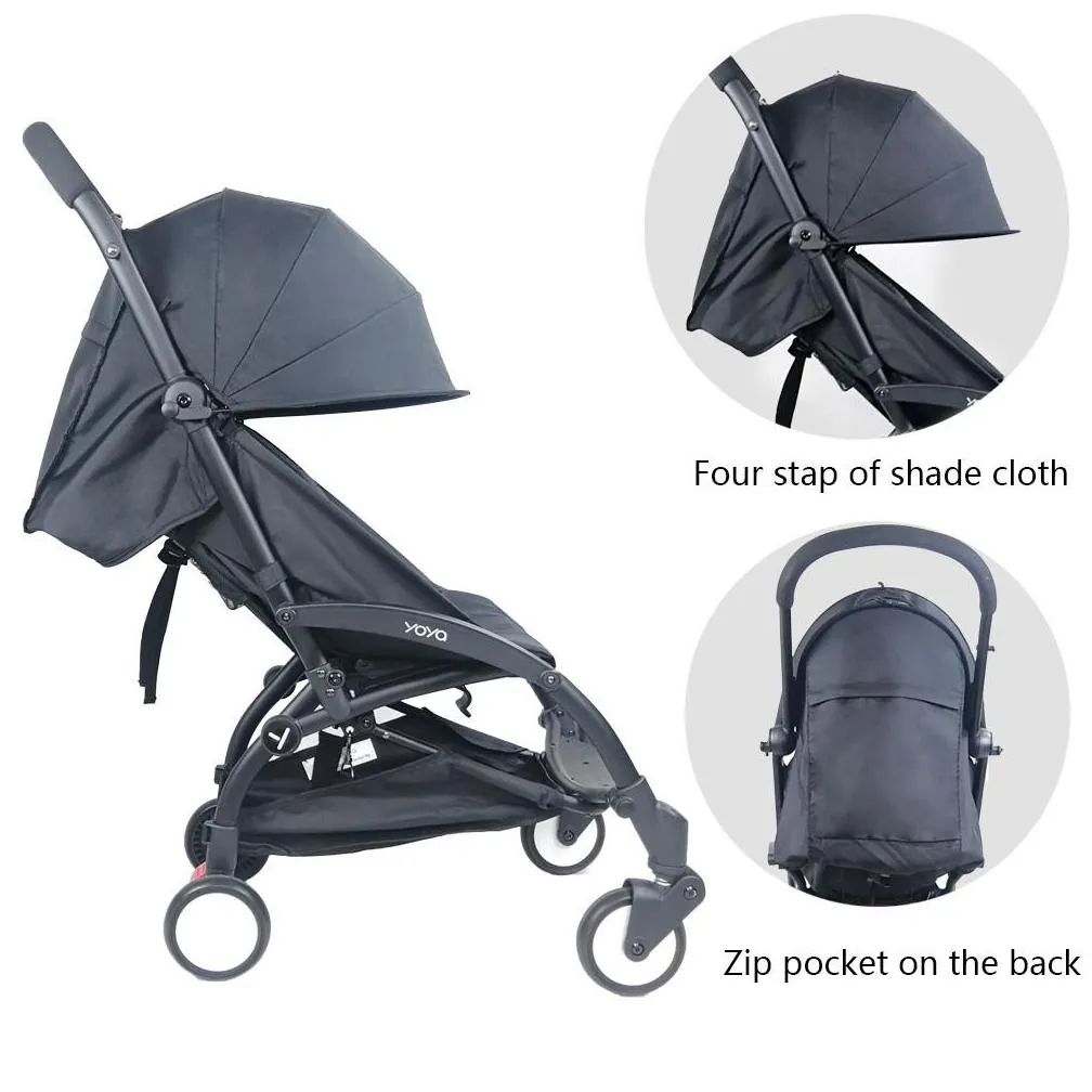 175 degrees stroller accessories for babyzen yoyo yoya seat liners sun shade cover back zipper pocket hood mattress for yoyo 201022