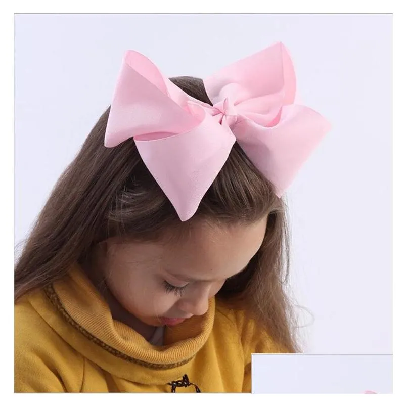8 inches 45 colors girls hair bows kids bow hairpin clips girls large bowknot ribbon headband fashion baby girl hair accessories