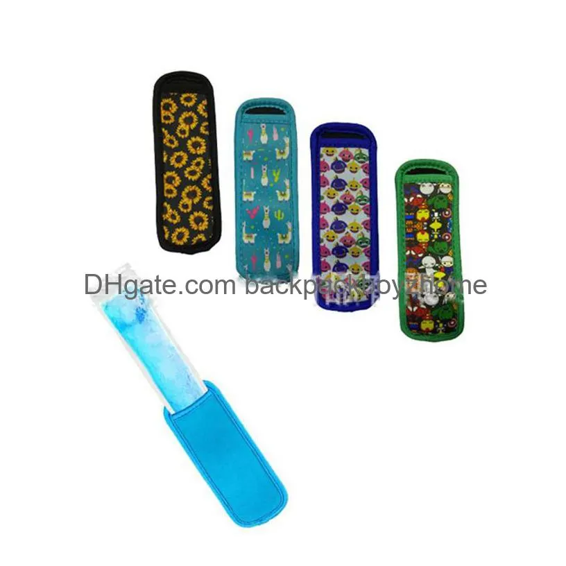 neoprene popsicle cover favor fashion printing portable natural rubber popsicles protective set antize hand reusable