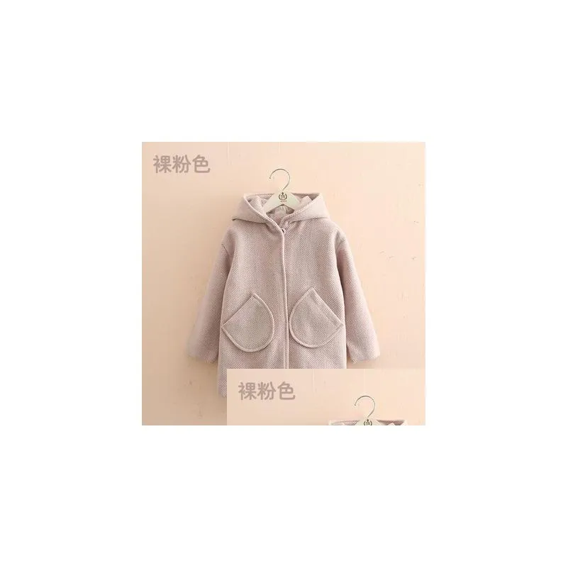 winter jackets hooded hair ball baby clothes 3 4 5 6 7 years toddler kids outerwear fashion wool coat girls clothing 201110