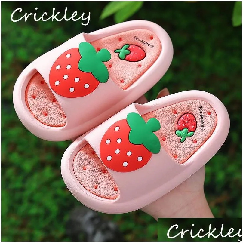 children slippers fruits pattern summer child breathable beach shoes for toddler boys girls house soft non slip kids slippers 2204