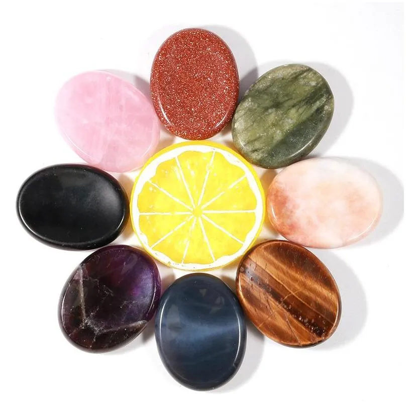 worry stone thumb gemstone natural rose quartz healing crystal therapy reiki treatment spiritual minerals massage palm gem