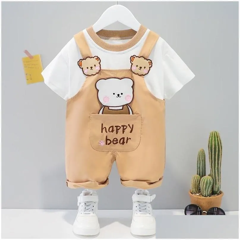 born baby girls and boys clothing suit for spring summer grils bows set cute overalls clothes 220606