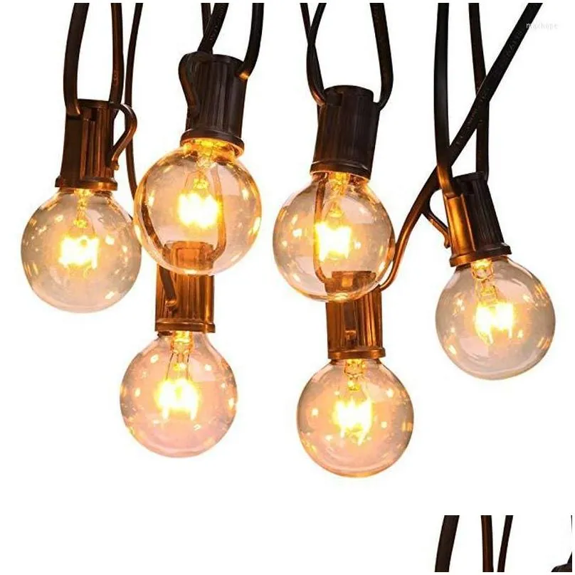 strings g40 warm white light string ip44 waterproof 25 lamp head decoration holiday lights decorative christmas