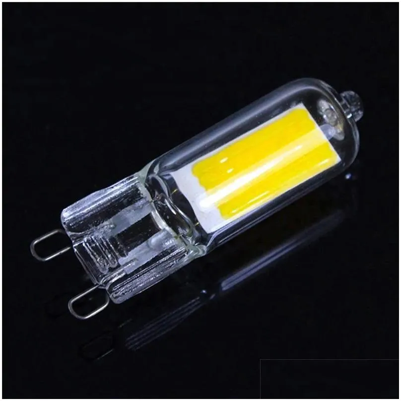 bulbs led glass g9 mini spotlight cob bulb 6w 9w 12w 15w 220v 240v chandelier light replace 30w 40w 50w halogen lamp bombillasled