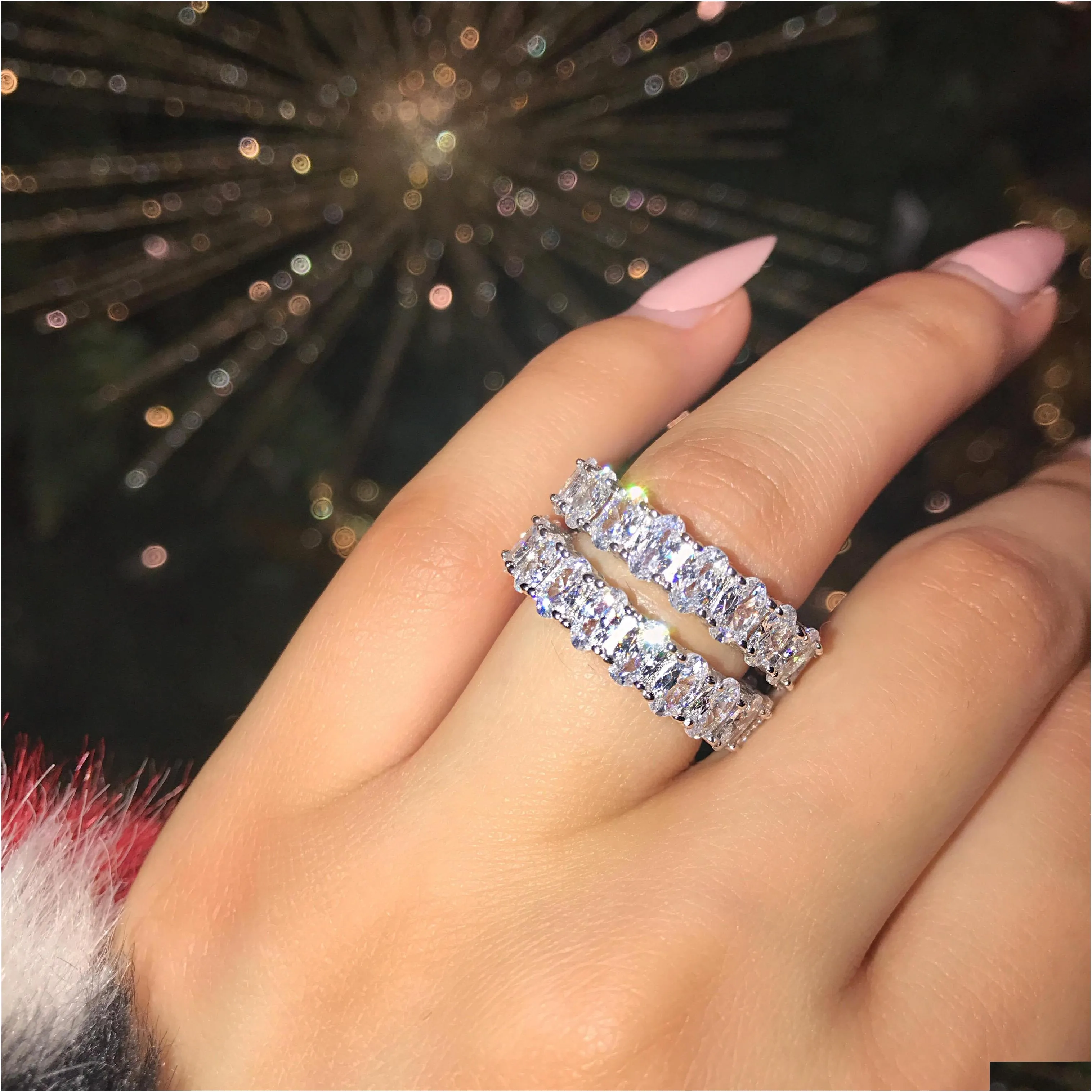 choucong top selling never fade sparkling luxury jewelry 925 sterling silver princess cut white topaz cz diamond promise wedding bridal ring