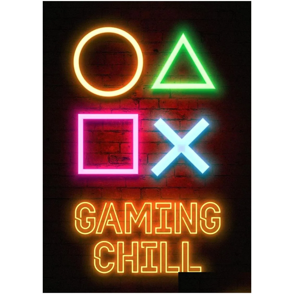 paintings neon sleep gamer art canvas painting wall poster game repeat gaming prints picture for kids boys room decorative playroom