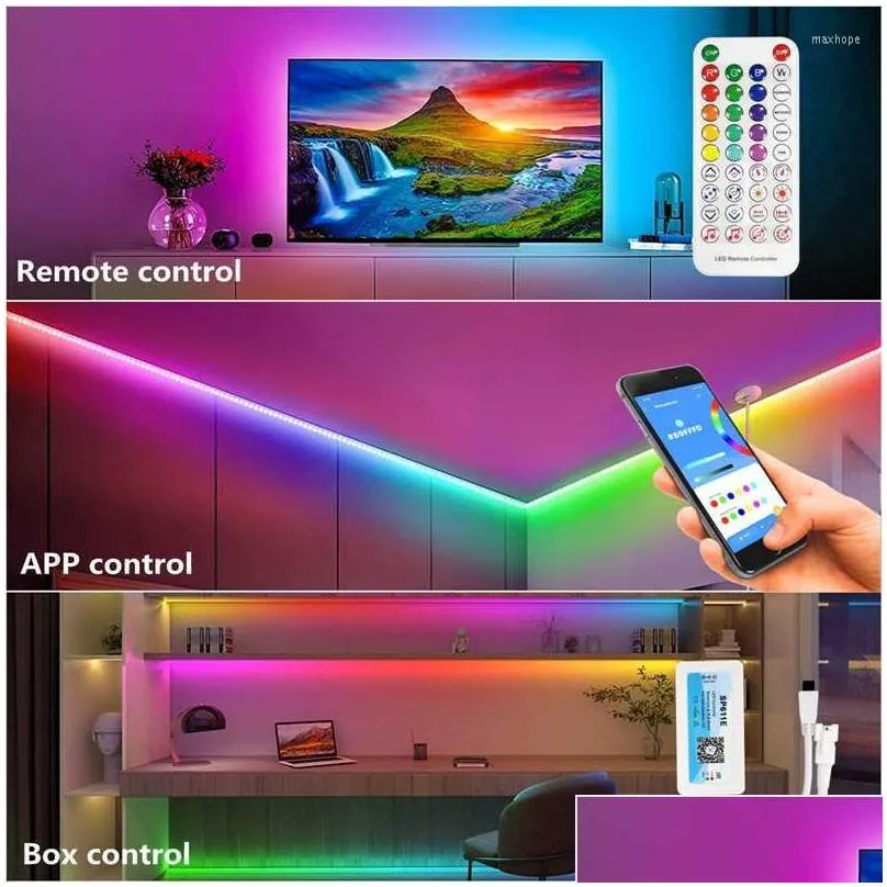 strips led strip light rgb ws2811 cloud ceiling diode flexible tape smart app control rainbowlike effect lamp gift 20m 30mled ledled