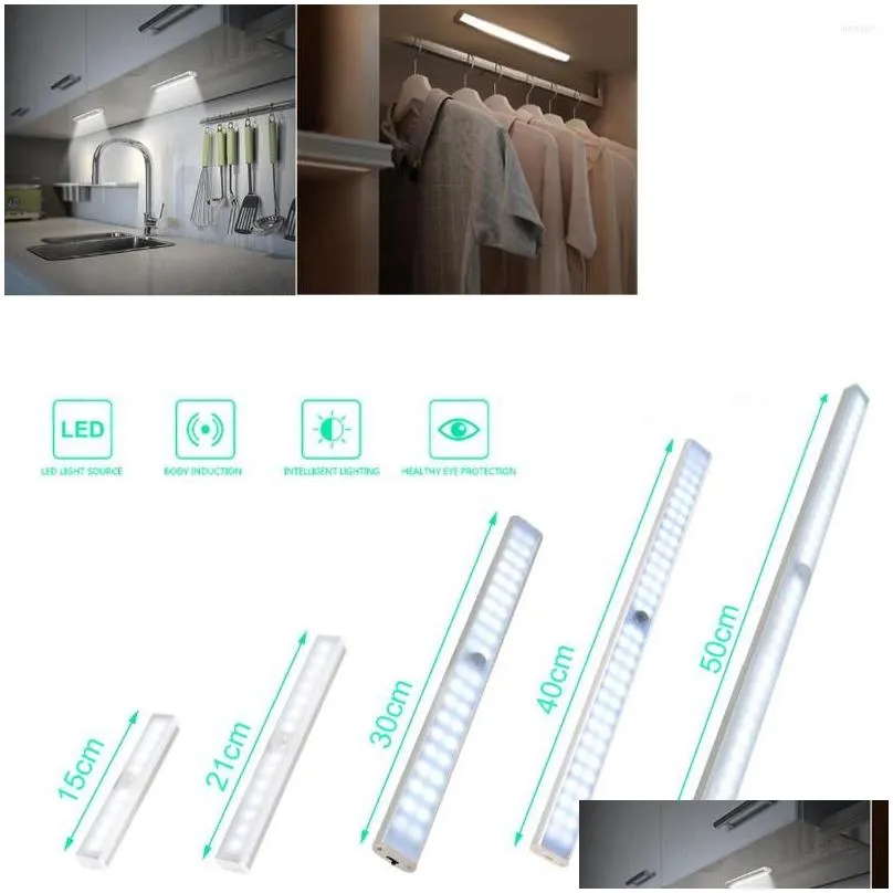 rechargeable led closet light under pir motion sensor cabinet magnetic night wall lamp for kitchen stairs wardrobe