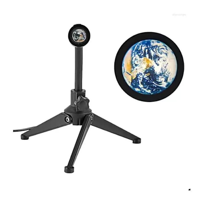 night lights earth moon led projection light with tripod decor desk lamp cute for kids bedroom decoration atmosphere