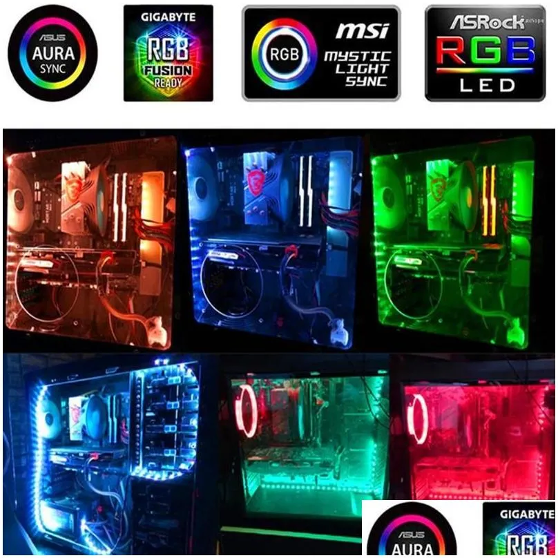 strips black rgb light 12v 4pin led strip for pc asus aura sync msi mystic gigabyte 2.0 header on motherboard