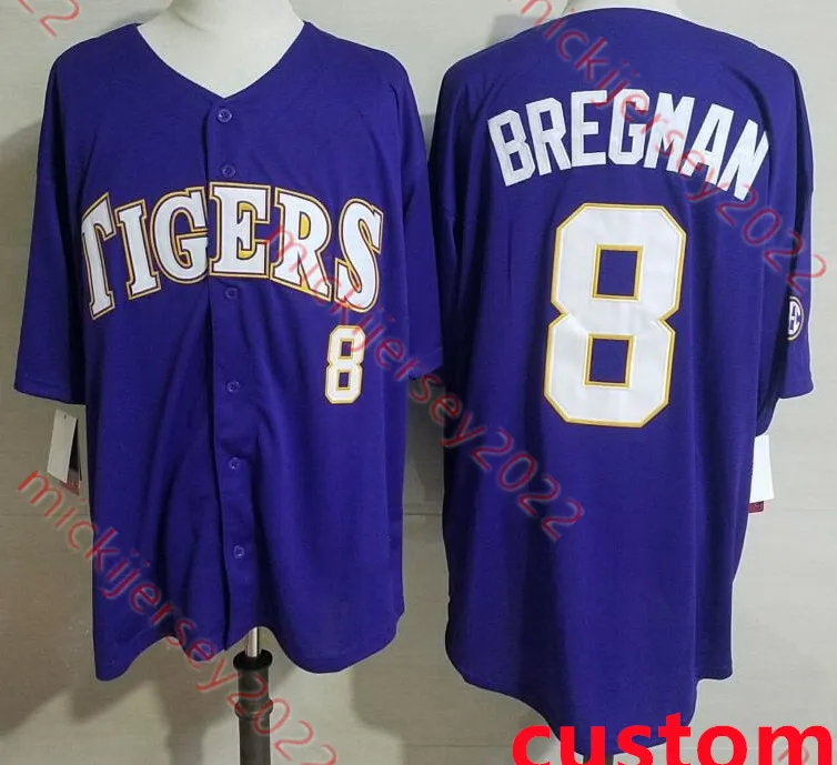 Aaron Nola Kevin Gausman Maillot de baseball LSU Tigers Andrew Stevenson 8 Mikie Mahtook 5 Aaron Hill Jacob Berry Maillots LSU