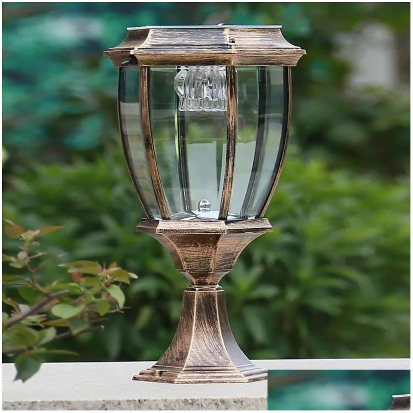 lawn lamps e27 36v arrival bronze super brightness solar post lamp gate use led stigma warm white pillar landscape lighting