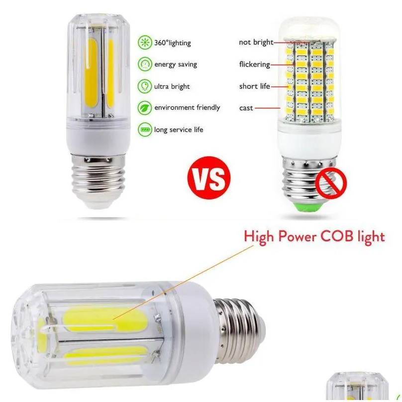 bulbs 5pcs led cob corn light e27 e26 e14 e12 b22 lamps 220v 110v 12w 16w bright white ampoule bombilla for home house bedroomled