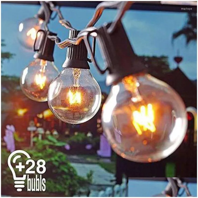 strings g40 warm white light string ip44 waterproof 25 lamp head decoration holiday lights decorative christmas
