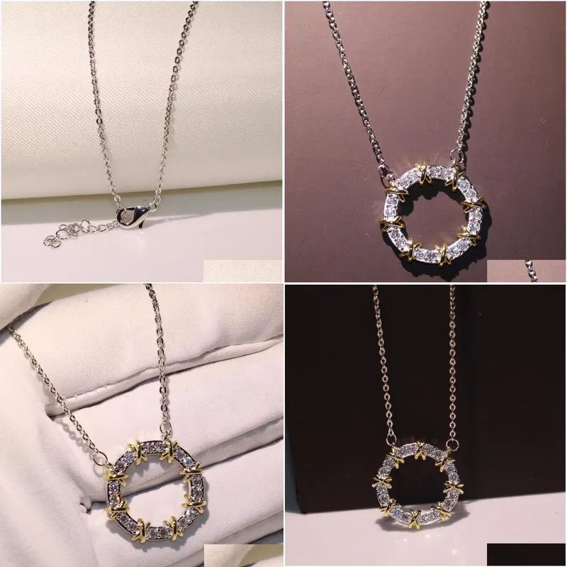 choucong brand cross pendant luxury jewelry 925 sterling silver round cut white 5a cubic zircon cz diamond gemstones women wedding clavicle necklace