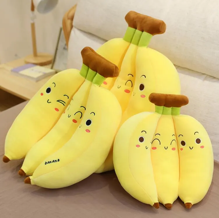 35cm Creative Cartoon Banana Plush Pillow Kawaii Sofa Cushion Baby Toy Cute Plush Doll Children Fruit Toys Children Kid Gift