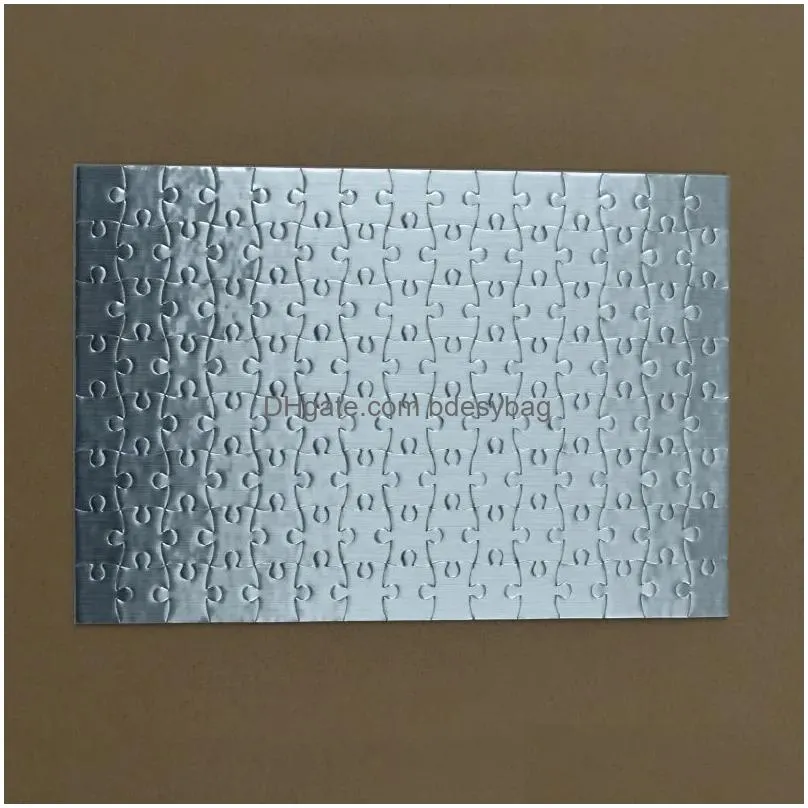 Sublimation Blanks Puzzles Gold Paper Cardboard Jigsaw Puzzle Crafts A5 60pcs 80Pcs 48pcs