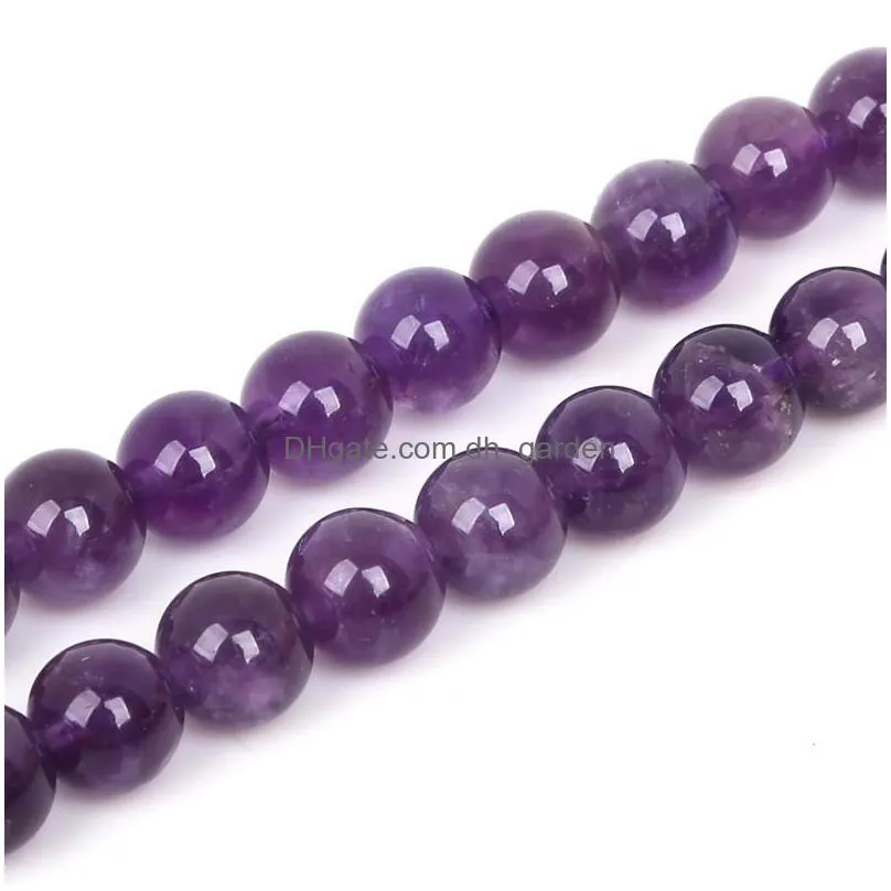 8mm hot 4/6/8/10mm natural stone beads round purple stone loose beads for jewelry making strand 15/diy bracelet necklace