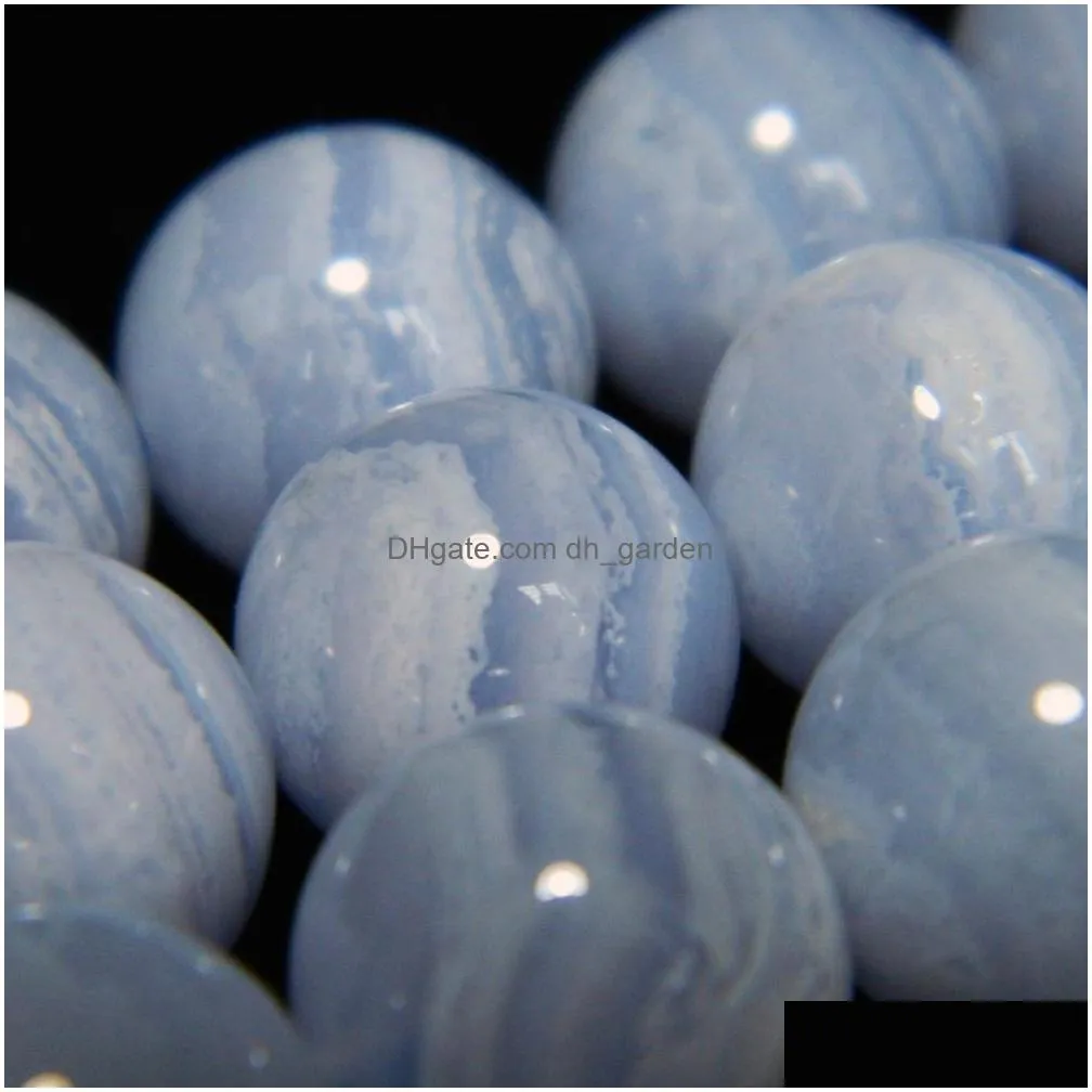 8mm charm natural brazil blue lace chalcedony round loose beads wholesale gift for jewelry making design diy bracelet yoga bracelet