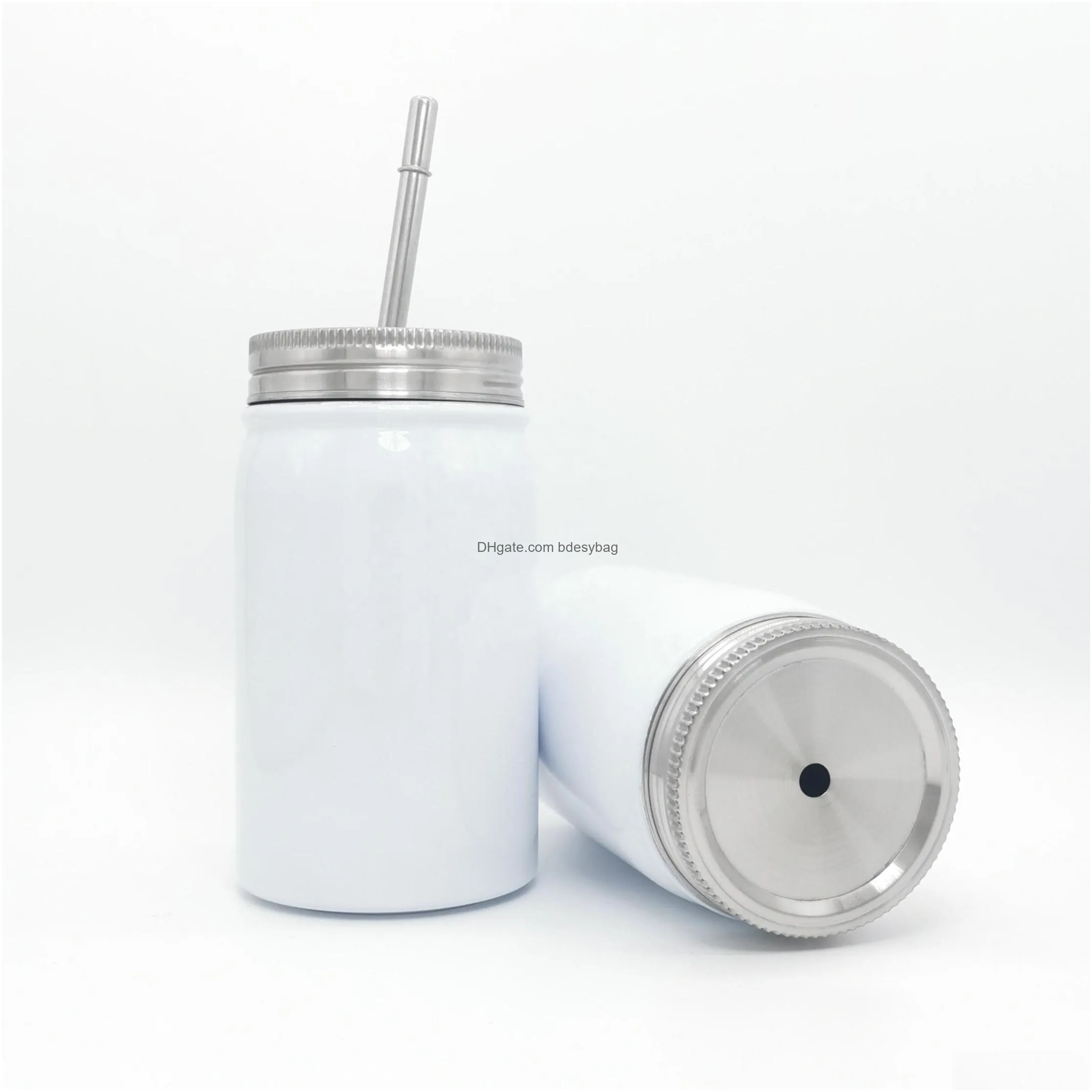 Wholesale 17 Oz Stainless Steel Mason Jar Tumbler With Lid And Metal St