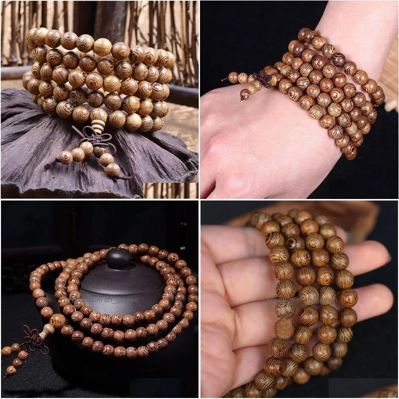 1 pcs latest wenge prayer beads tibetan buddhist mala buddha bracelet rosary wooden pulsera hombre