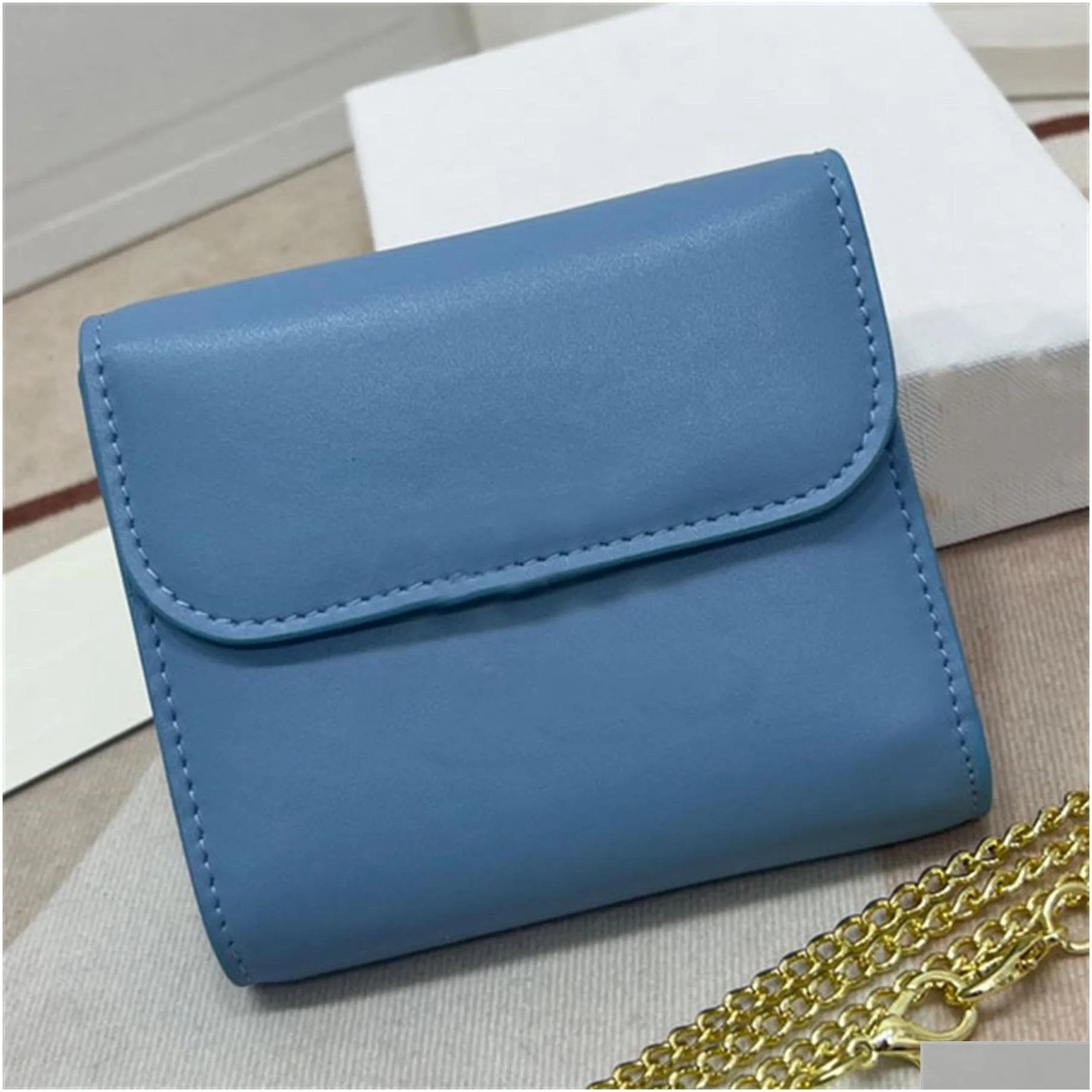 small wallet in shiny leather canvas metallic snap button closure wallets designer women women with folded coin pocket detachable chain shoulder bag