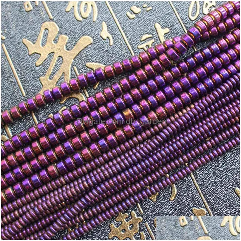 8mm natural hematite plated color rondell loose beads 15inch beads for diy jewelry making