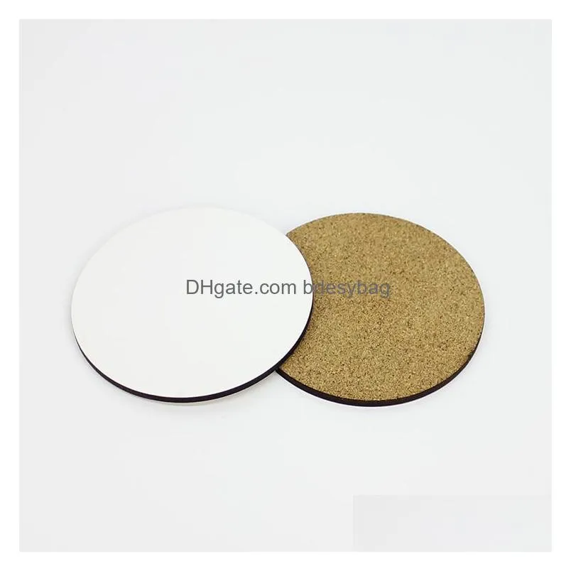Sublimation Blank wood coaster for drink round MDF hardboard Absorbent Heat Transfer Cup Coaster Blanks