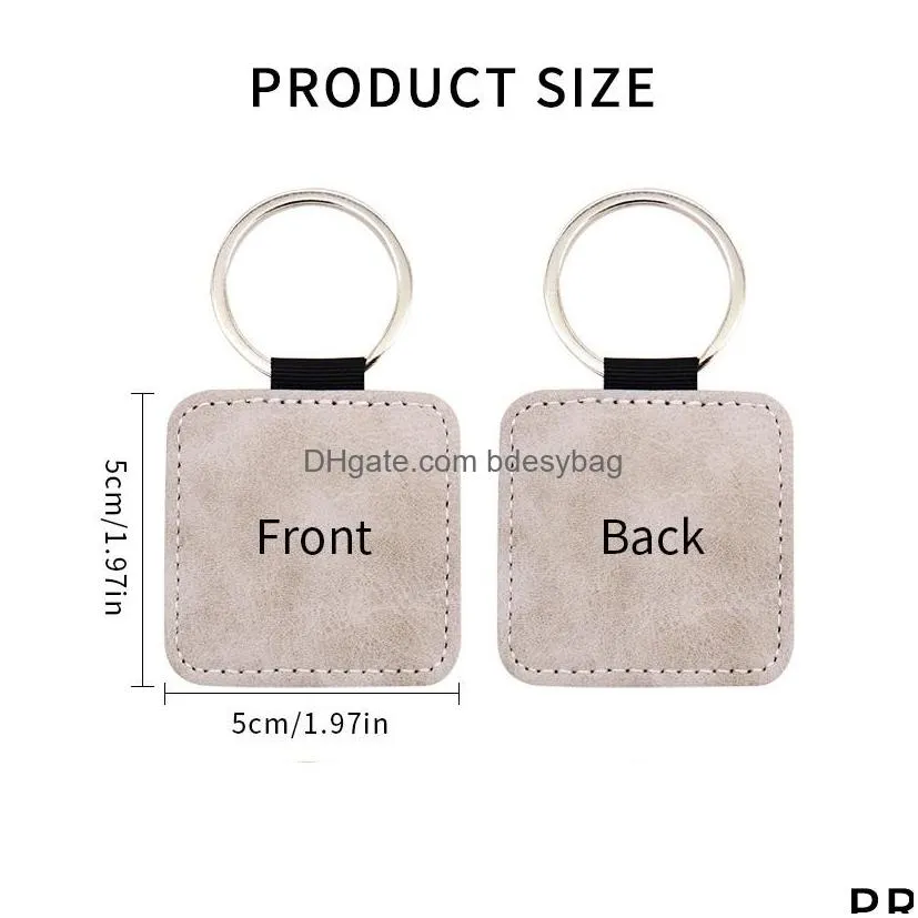 Sublimation Keychain Blank Both Sides Printable Key Tag Square Shape Vintage Ornaments Heat Transfer Keychains Blanks DIY