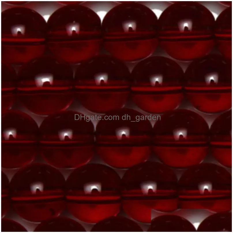 8mm natural stone smooth garnet glass loose beads 15 strand 6 8 10 mm pick size for jewelry making