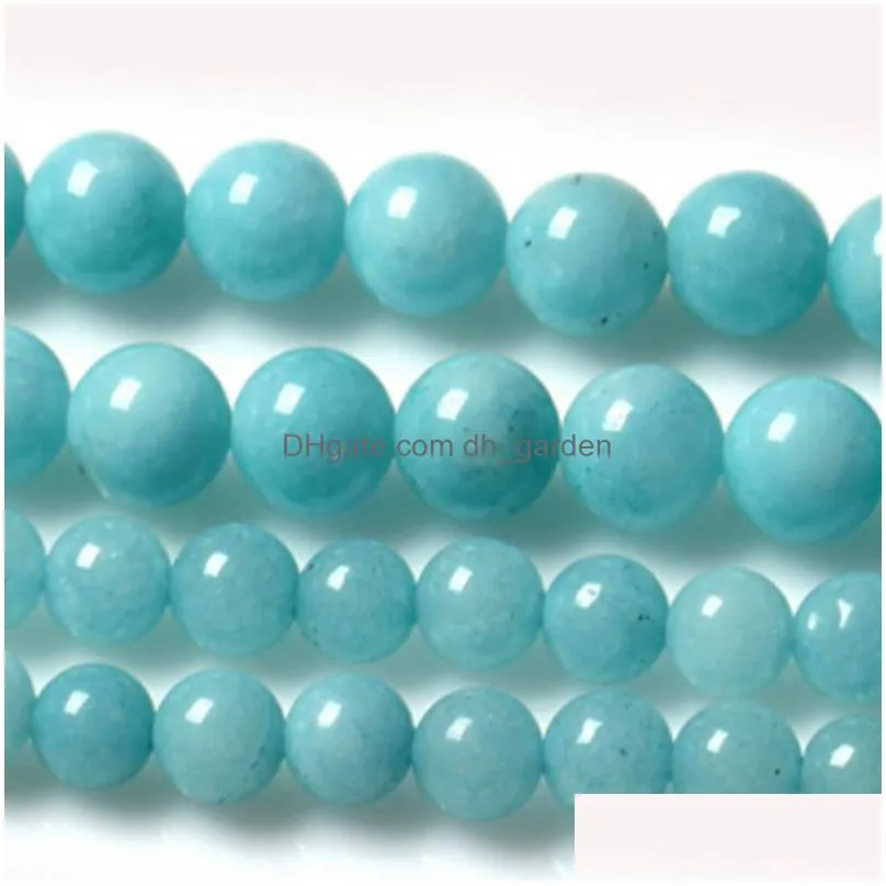 8mm factory price natural stone aqua amazonite round loose beads 16 strand 4 6 8 10 12 mm pick size for jewelry making