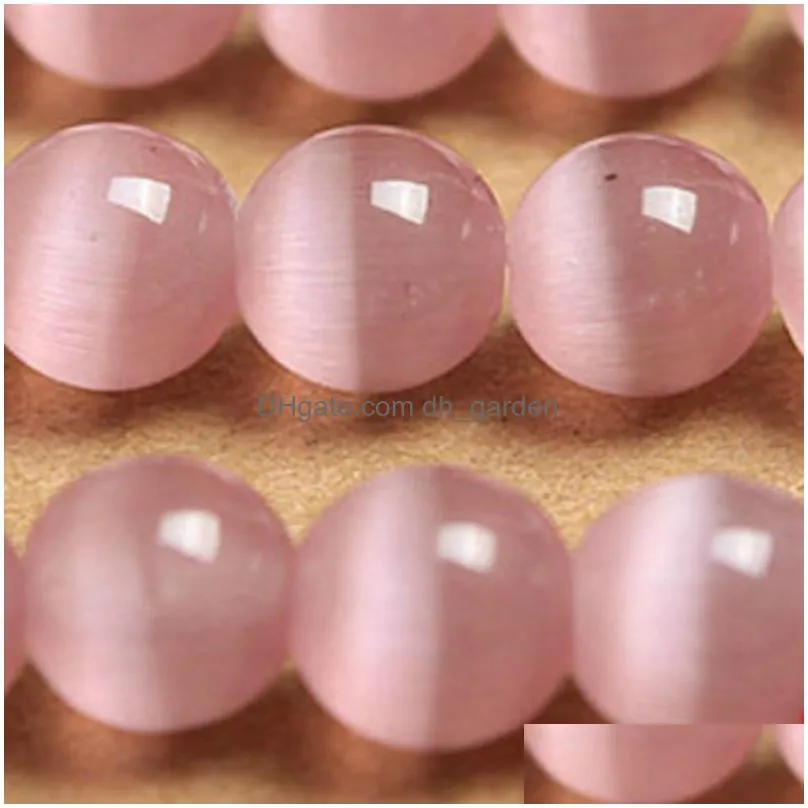 8mm natural moon stone beads opal pink cat eye round loose beads 16 strand 6 8 10 12 mm pick size