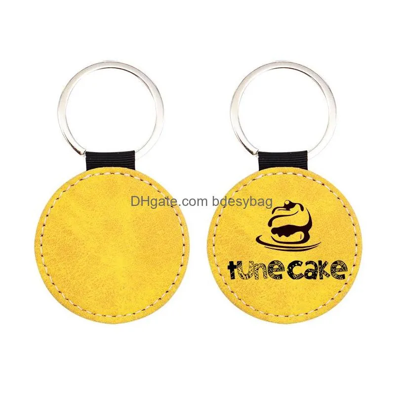 Sublimation Keychain Blank Both Sides Printable Key Tag Round Shape Vintage Ornaments Heat Transfer Keychains Blanks DIY