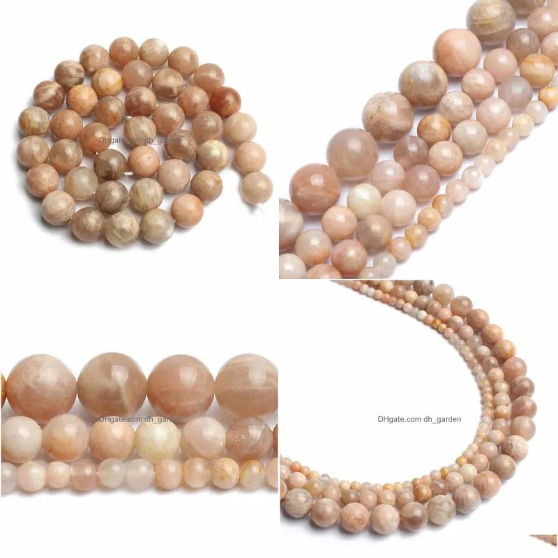 8mm pick size4 .6.8 .10mm natural pretty sun stone round loose beads 15.5/strand for jewelry making