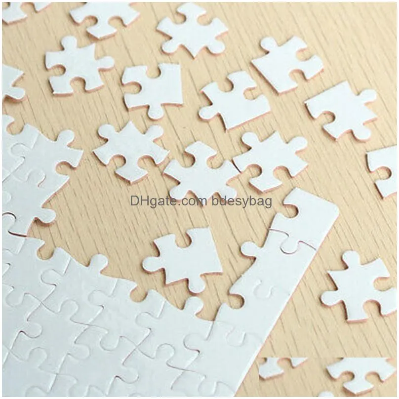 A5 80Pcs Sublimation Blanks Puzzles Paper Cardboard DIY Blank White Jigsaw Puzzle Crafts 7.8 X 5.7 Inch 80 Pieces/Set 50Pcs 20Pcs