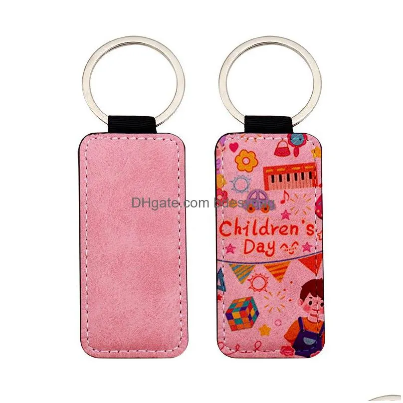 Sublimation Keychain Blank Both Sides Printable Key Tag Rectangle Shape Vintage Ornaments Heat Transfer Keychains Blanks DIY