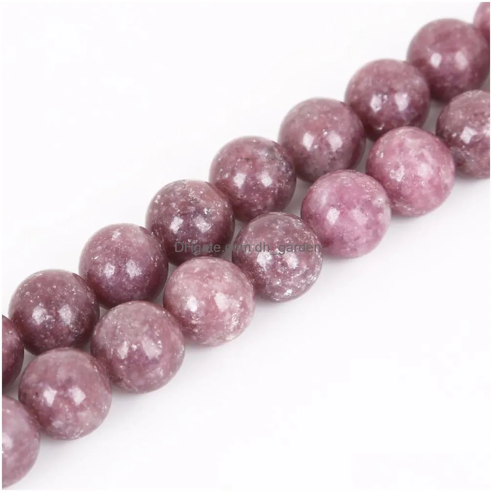 8mm natural lepidolite stone beads round loose spacer bead for jewelry making 4/6/8/10/12mm 15 diy bracelet necklace