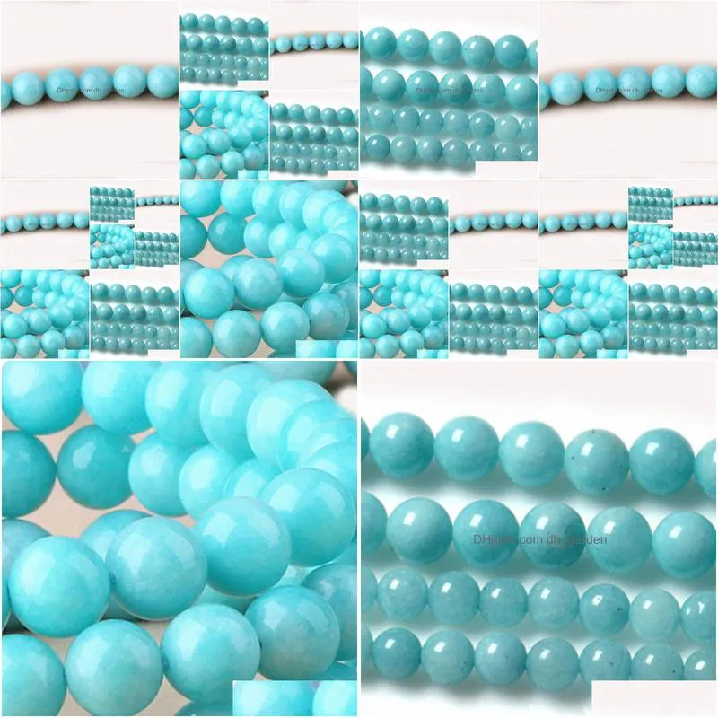 8mm factory price natural stone aqua amazonite round loose beads 16 strand 4 6 8 10 12 mm pick size for jewelry making