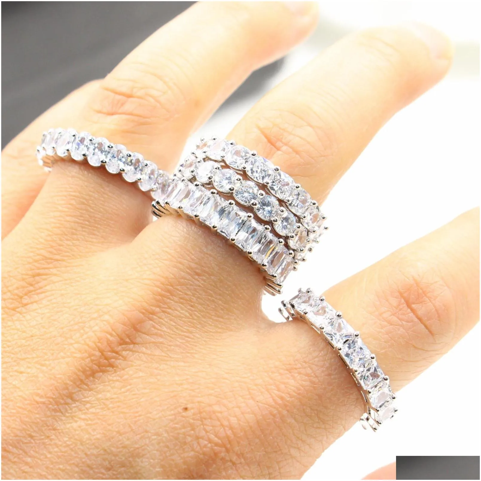 choucong vintage fashion jewelry real 925 sterling silver princess white topaz cz diamond eternity women wedding engagement band ring